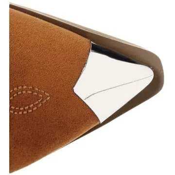 The Drop Women's Sandra Heeled Cowboy Boot Cognac, 13