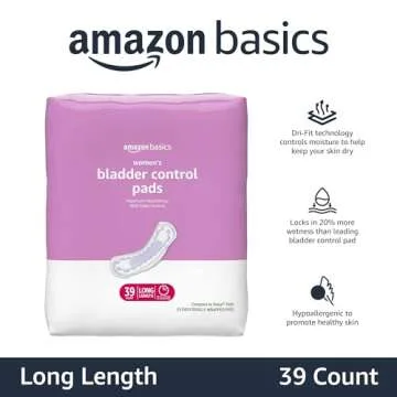 Amazon Basics Women's Incontinence Pads, Bladder Control & Postpartum, Maximum Absorbency, Unscented...