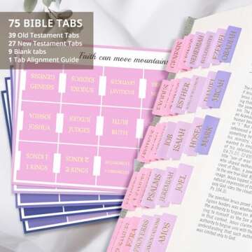 Bible Tabs for Women & Men, Laminated Bible Tabs for Study Bible, Large Print Bible Tabs for Easy Na...