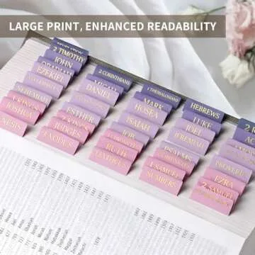 Bible Tabs for Women & Men, Laminated Bible Tabs for Study Bible, Large Print Bible Tabs for Easy Navigation, Bible Index Tabs, 66 Tabs Old & New Testament, Extra 9 Blank Tabs - Violet Ombre