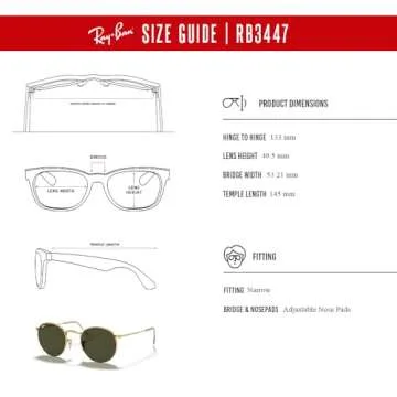 Ray-Ban RB3447 001 53M Gold/Crystal Lens G-15 Green ROUND METAL Sunglasses For Men + BUNDLE with Designer iWear Eyewear Kit