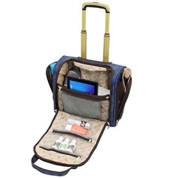 London Fog Brentwood II 2-Wheel Under Seat Bag Blue Carry-On