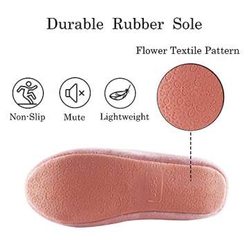 GRITHEIM Women's Fuzzy Pom Pom Feather Velvet House Slippers Sexy Cozy Bedroom Slippers for Ladies Non-slip Sole Indoor Outdoor Pink 7-8