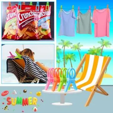 HiGift 8 Pack Beach Towel Clips for Secure Outdoor Fun
