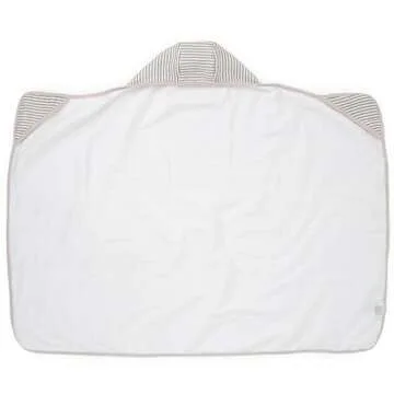 Little Unicorn Premium Hooded Bath Towel| Absorbent Cotton & Terry Blend | Larger Size, 1-6 Years (Grey Stripe)