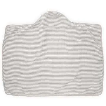 Little Unicorn Premium Hooded Bath Towel| Absorbent Cotton & Terry Blend | Larger Size, 1-6 Years (Grey Stripe)