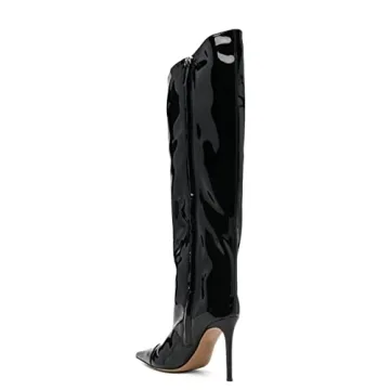 Arqa Metallic Boots Stylish High Stiletto Knee High Fashion