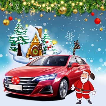 GlACBIUG Reindeer Antlers for Cars – LED Christmas Decor Kit