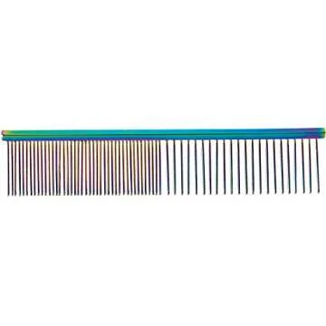 Master Grooming Tools Rainbow Greyhound Combs — European-Style Combs for Grooming Dogs - Fine/Coar...