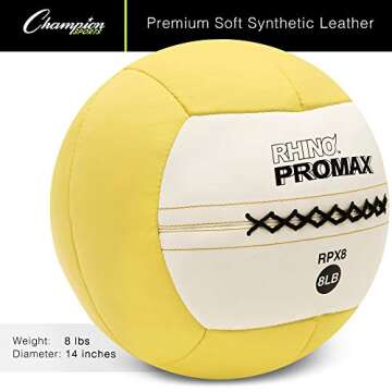 Champion Sports RPX8 Rhino Promax Slam Balls, 8 lb, Soft Shell with Non-Slip Grip, Medicine Wall Exe...