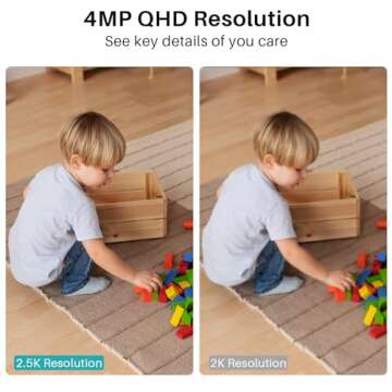 WUUK 4MP Indoor Security Camera, Pan Tilt Cam for Baby Monitor, Wi-Fi Home Security Pet Camera for D...