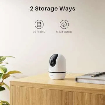 WUUK 4MP Indoor Security Camera, Pan Tilt Cam for Baby Monitor, Wi-Fi Home Security Pet Camera for Dog or Cat, Motion Detection & Tracking, Night Vision, 2-Way Audio, Compatible with Alexa & Google