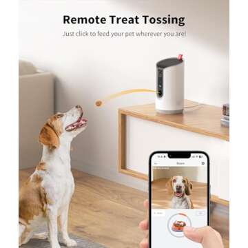 TKENPRO 2K Pet Camera Treat Dispenser, 360°View Dog Camera with Phone App, 5G&2.4G WiFi 2-Way Talk ...