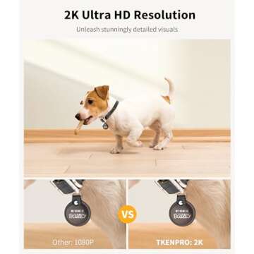 TKENPRO 2K Pet Camera Treat Dispenser, 360°View Dog Camera with Phone App, 5G&2.4G WiFi 2-Way Talk Pet Camera Indoor for Cats Remote Treat Tossing, Motion Alerts, Auto Tracking
