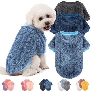 JAMPAYANG 3 Pack Dog Sweaters - Cozy, Fashionable Winter Wear for Small Dogs & Cats