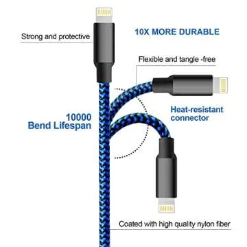 CUGUNU iPhone Charger Cable 5-Pack Nylon Braided