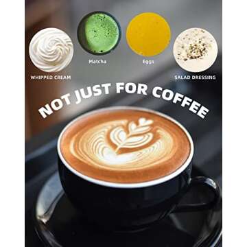 Rantizon Milk Frother Handheld, Hand Frother for Coffee, Stainless Steel Electric Milk Frother Whisk, Mini Drink Blender, Coffee Mixer and Foam Maker for Latte,Matcha,Cappuccino in Office Home,Brown