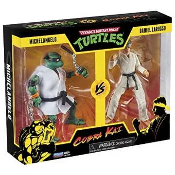 PlayMates TMNT X Cobra Kai Michelangelo VS Daniel LARUSSO AF 2PK