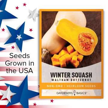 Gardeners Basics Butternut Squash Seeds - Heirloom & Non-GMO