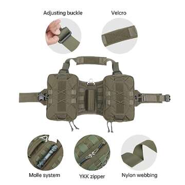 EXCELLENT ELITE SPANKER Dog Pack Hound Dog Saddle Bag Backpack for Travel Camping Hiking Medium & Large Dog with 2 Capacious Side Pockets(RGN-L)