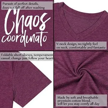Chaos Coordinator T Shirt Women Funny Letter Print T-Shirt Tees Casual Loose V-Neck Short Sleeve Tops Blouse
