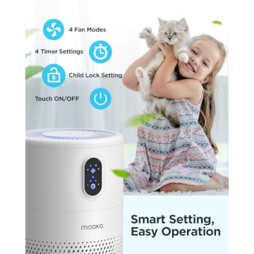 MOOKA Air Purifiers for Large Rooms with True HEPA Filter