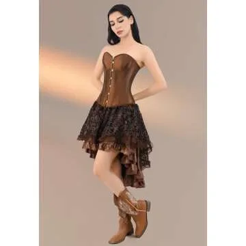 Elegant Brown Satin Corset for Women - Kranchungel