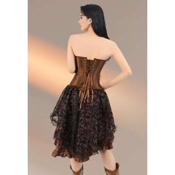 Elegant Brown Satin Corset for Women - Kranchungel