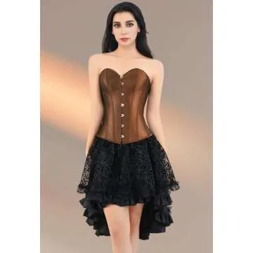Elegant Brown Satin Corset for Women - Kranchungel
