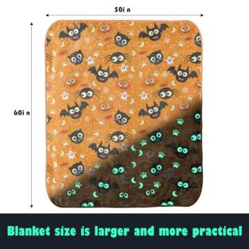 FORESTAR Glow in The Dark Blanket for Girls Boys, Halloween Christmas Birthday Gifts for Kids, Soft Warm Furry Throw Blanket, 50"×60"