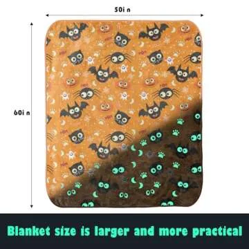 FORESTAR Glow in The Dark Blanket for Girls Boys, Halloween Christmas Birthday Gifts for Kids, Soft Warm Furry Throw Blanket, 50"×60"