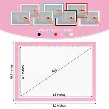 iVyne Rechargeable A4 Light Pad for Tracing & Weeding - LED Light Board for Weeding Vinyl - for Cric...