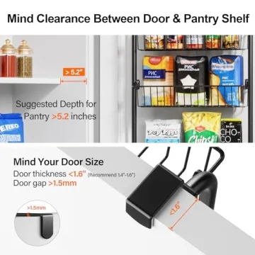 Delamu Over Door Pantry Organizer - Metal Storage Solution