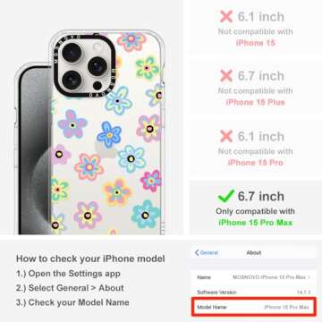 MOSNOVO Case for iPhone 15 Pro Max, [Buffertech 6.6ft Military-Grade Drop Protection] [Anti Peel Off...