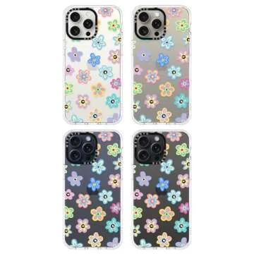 MOSNOVO Case for iPhone 15 Pro Max, [Buffertech 6.6ft Military-Grade Drop Protection] [Anti Peel Off Tech] Clear TPU Bumper Phone Case Cover Design - Groovy Flower