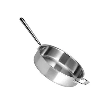 Misen 3 QT Stainless Steel Sauté Pan with Lid for All Cooking Types