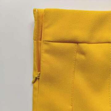 TONCHENGSD Women's High Waist Pleated Mini Skirt Skater Tennis Skirt (Yellow, S)