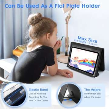 BUENAVO Car Seat Organizer Kids Travel Tray for Kids Toddlers Activities in Car Seat, Stroller, Airplane, Road Trip Essentials Activity Table Black