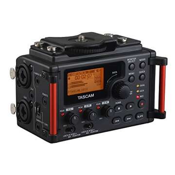TASCAM 4-Channel Portable Audio Recorder for Videographers, 2 Combo XLR/TRS", Dual 3.5mm Inputs, Limiter, HP Filter (DR-60DmkII)