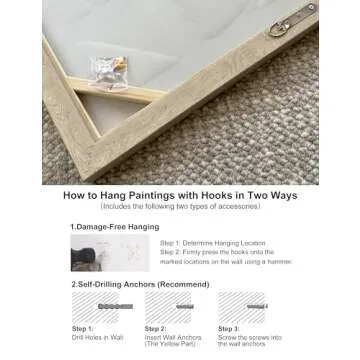 AlloCavi Hand Painted Wall Art for Modern Homes - 24x36in