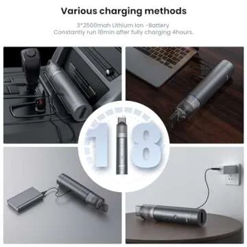 NEXPOW Car Vacuum, Portable 7000PA Handheld Vacuum Cleaner with High Power, Mini Hand Vacuum with 7500 mAh Battery, 1.58Lbs Compact Electric Cordless Vacuum with 3 Nozzles and Safety Hammer