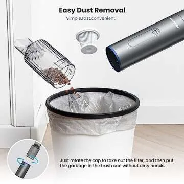 NEXPOW Car Vacuum, Portable 7000PA Handheld Vacuum Cleaner with High Power, Mini Hand Vacuum with 7500 mAh Battery, 1.58Lbs Compact Electric Cordless Vacuum with 3 Nozzles and Safety Hammer