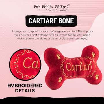 Dog Diggin Designs Runway Pup Collection | Unique Squeaky Parody Plush Dog Toys – Prêt-à-Porter Dog Bones, Balls & More
