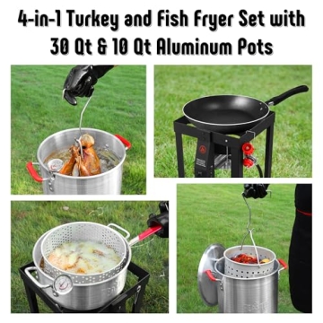Feasto Turkey Fryer 30 Qt with Fish Fryer Kit 50,000 BTU