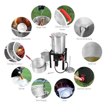 Feasto Turkey Fryer 30 Qt with Fish Fryer Kit 50,000 BTU