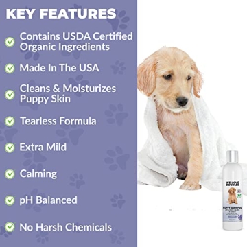 Organic Tear-Free Puppy Shampoo Made in the USA 8oz