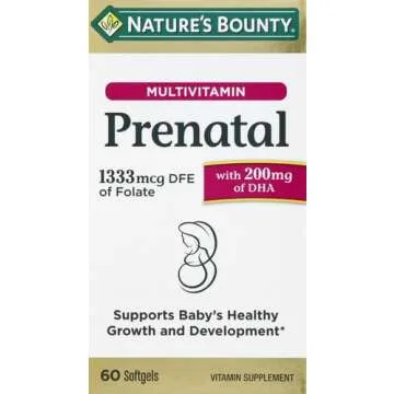 Nature's Bounty Prenatal Multivitamin for Healthy Growth, 60 Softgels