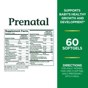 Nature's Bounty Prenatal Multivitamin with DHA, 60 Softgels