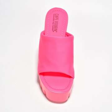 Cape Robbin Echoya Womens Round Toe Platform Sandals Women - Comfortable Women's Sandals with Block Heels - Slip-On Heels for Women - Pink Platform sandals Women - Pink Size 6