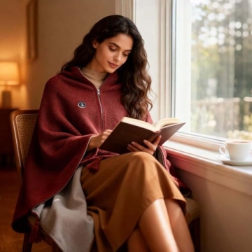 PolishWiz Portable Heated Blanket Shawl Wrap for Women - Stylish USB Electric Heating Blanket 60×31...